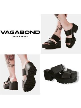 Vagabond Shoemakers Black Dioon Chunky Heel Platform Sandals Size 41 | US 11